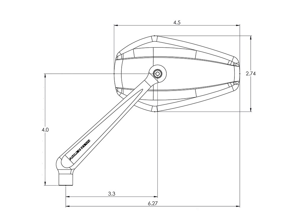 Arlen Ness Mini Stocker Forged Mirror – Chrome. Fits Left
