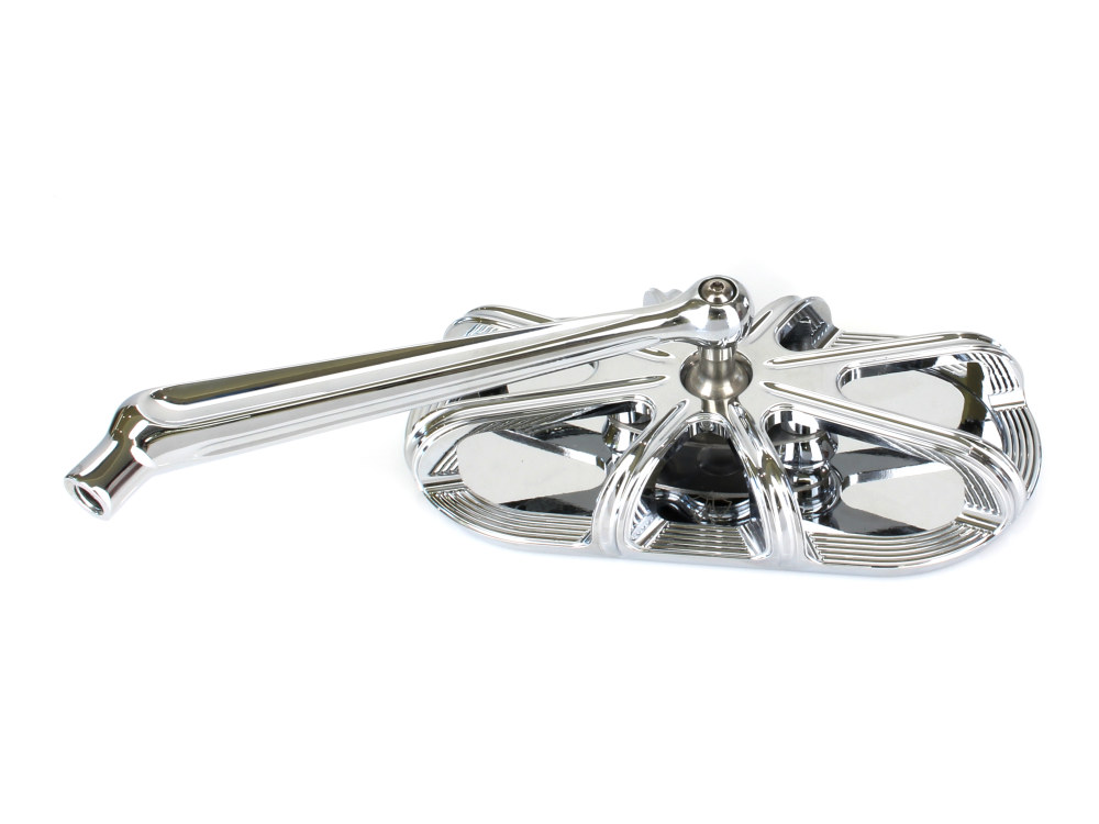 Arlen Ness 10-Gauge Caged Series Mirror – Chrome. Fits Left.
