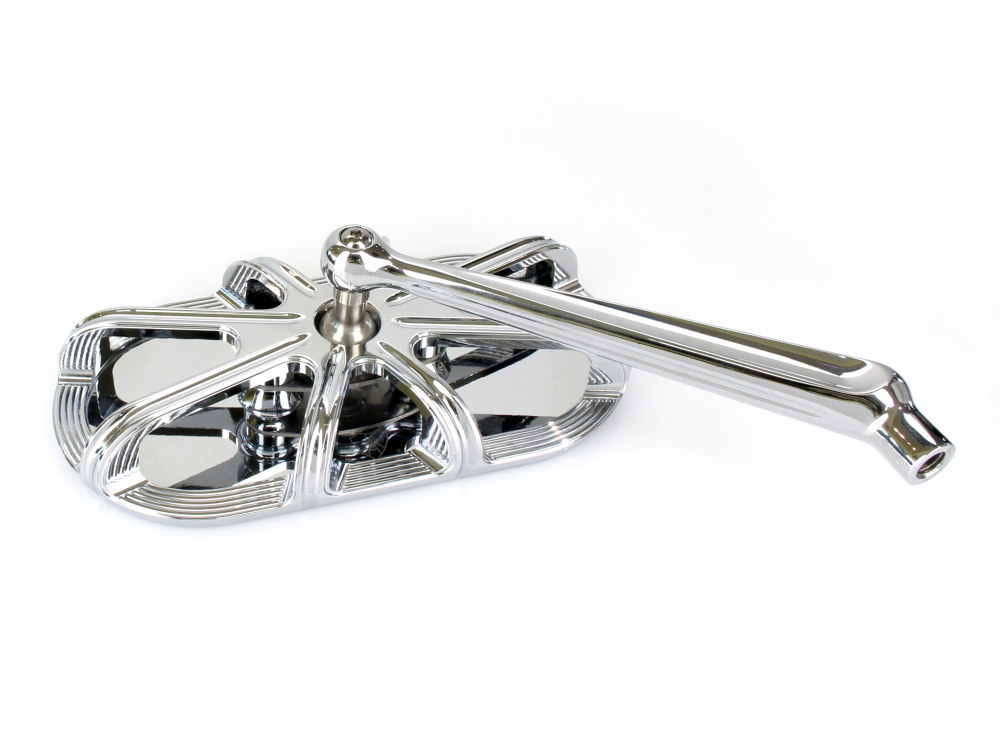 Arlen Ness 10-Gauge Caged Series Mirror – Chrome. Fits Right.