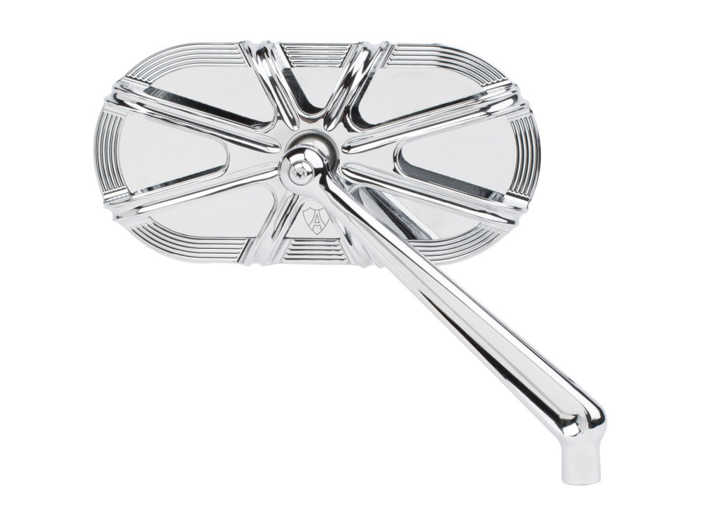 Arlen Ness 10-Gauge Caged Series Mirror – Chrome. Fits Right.