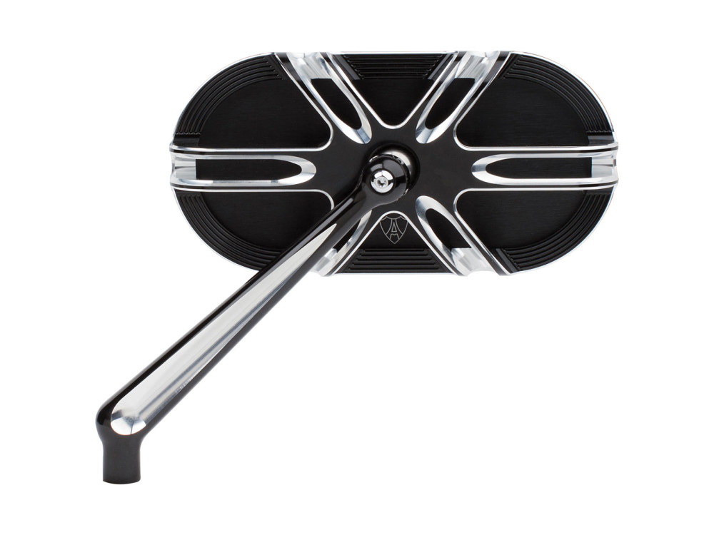 Arlen Ness Deep Cut Caged Series Mirror – Black. Fits Left.
