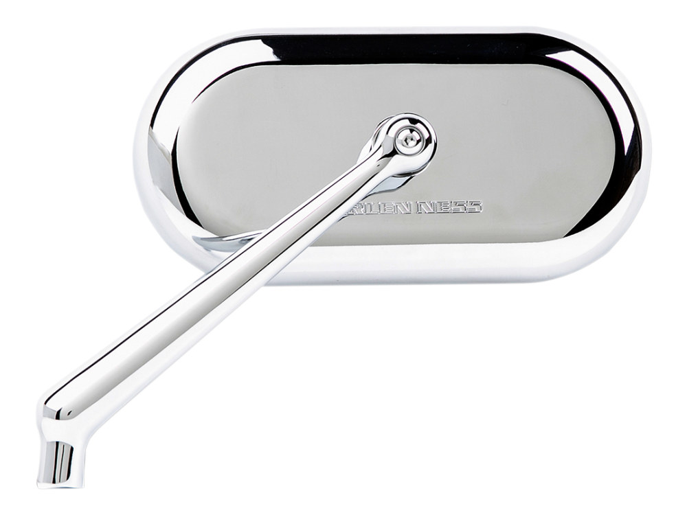 Arlen Ness Forged Oval Mirror – Chrome. Fits Left.