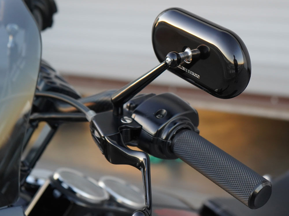 Mirror; Forged Oval RH Blk