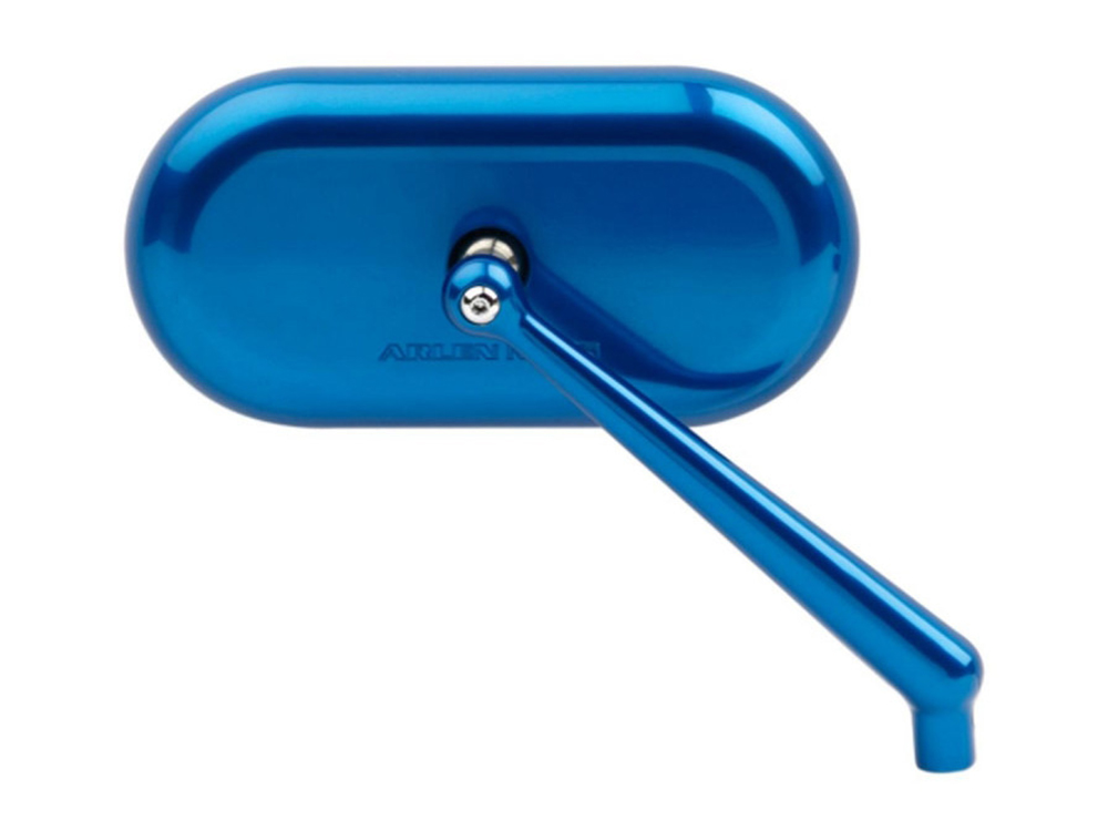Arlen Ness Forged Oval Mirror – Blue. Fits Right.