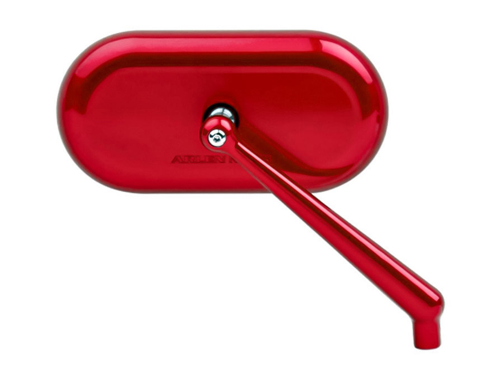 Arlen Ness Forged Oval Mirror – Red. Fits Right.