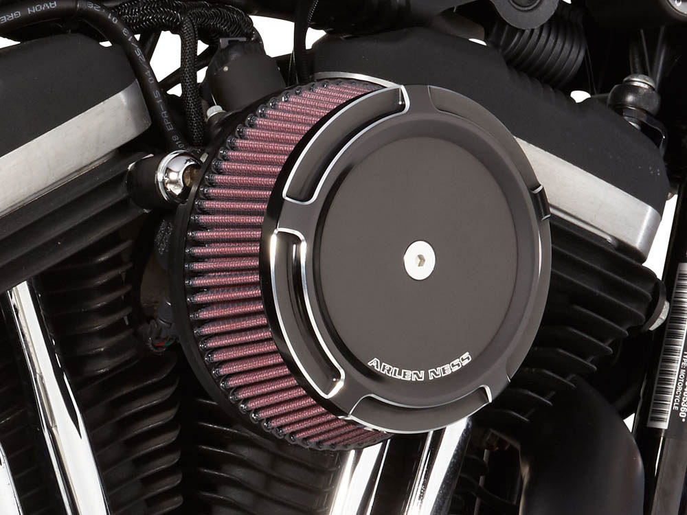 Arlen Ness Beveled Stage 1 Big Sucker Cover – Black.