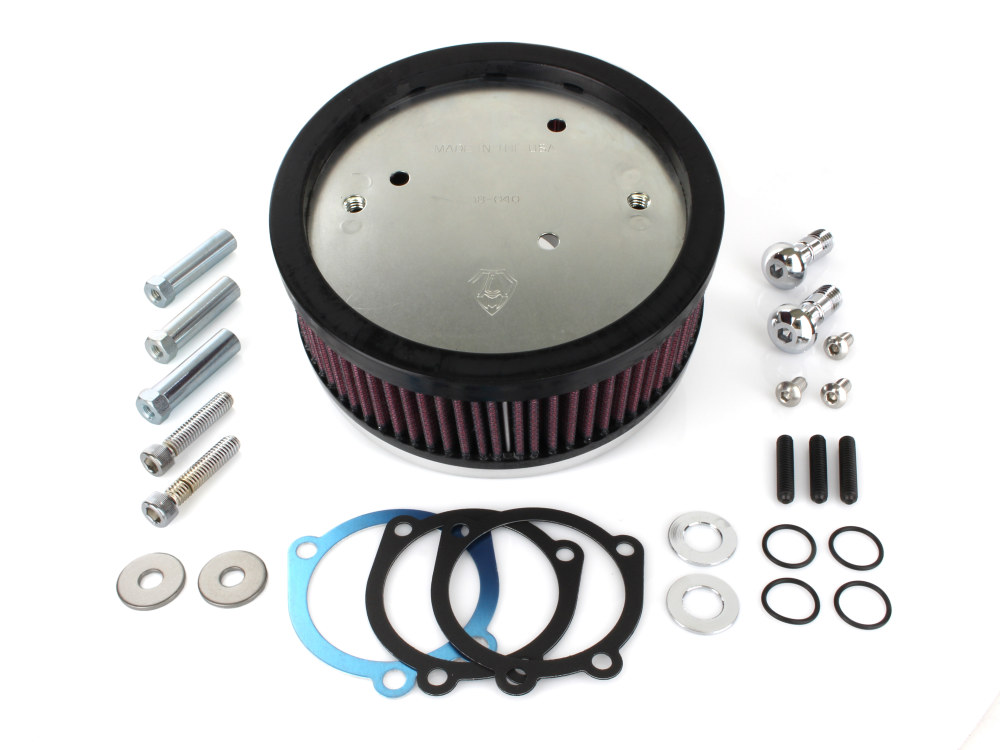Arlen Ness Stage 1 Big Sucker Air Cleaner Kit – Natural. Fits Sportster 1988-2021 with EFI or CV Carburettor. Re-Uses Stock Oval 2 Bolt Cover.