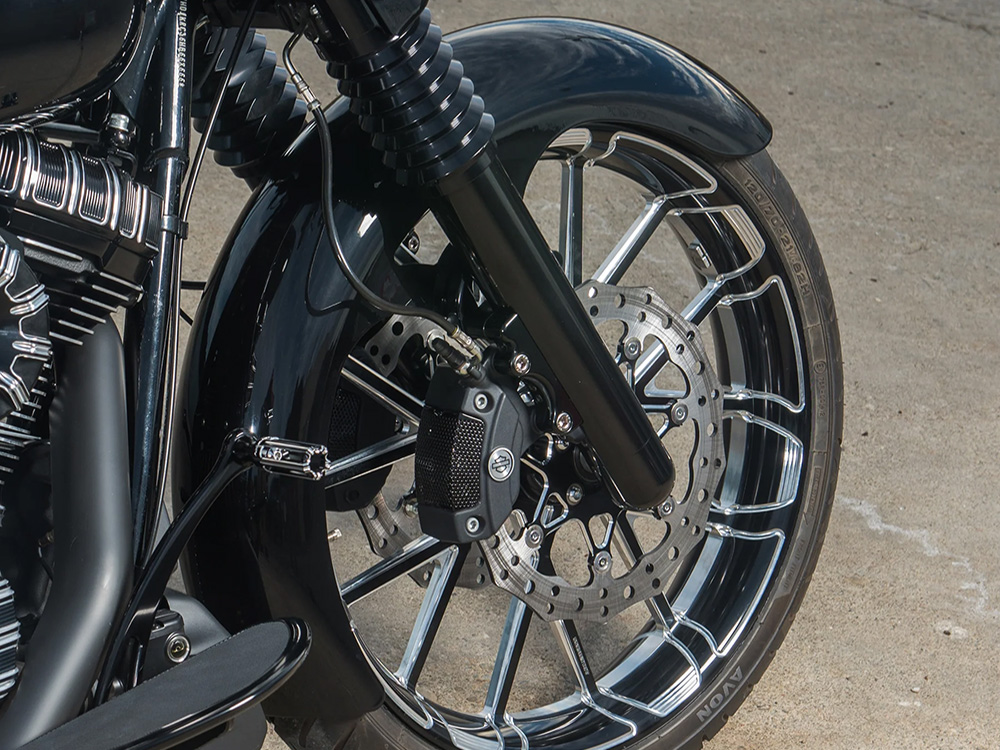 Arlen Ness Real Steel Rapper Front Fender. Fits CVO Touring 2023up, Street Glide & Road Glide 2024up & Touring 2025up with 21in. Front Wheel