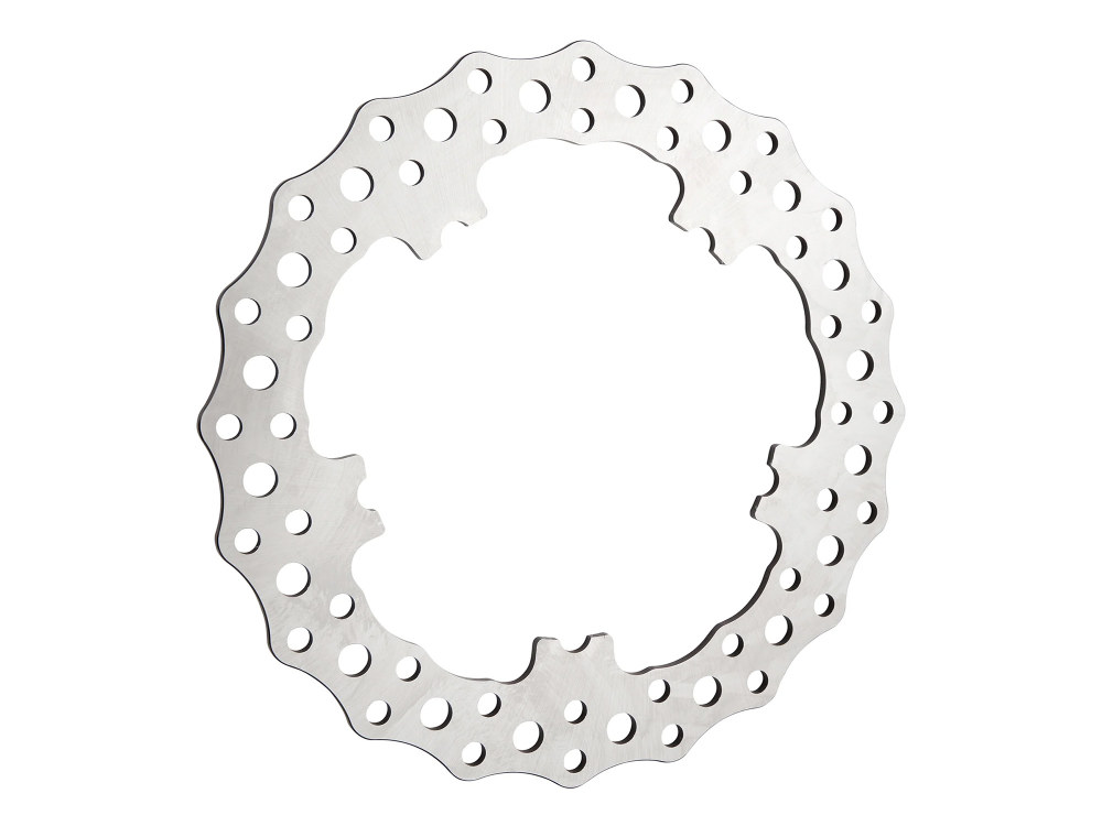 Arlen Ness 11.8in. Front Jagged Disc Rotor – Stainless Steel. Fits V-Rod & Dyna 2006-2017 Models with OEM Cast Wheel.