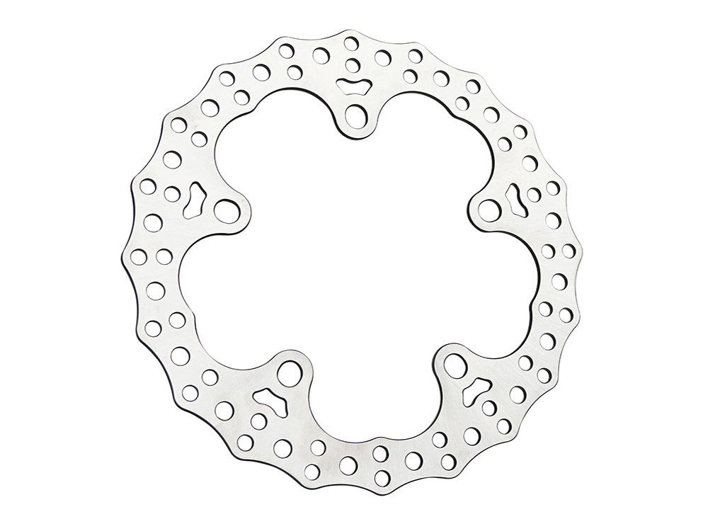 Arlen Ness 12.6in. Front Jagged Disc Rotor – Stainless Steel. Fits Touring 2024up with OEM Wheel and Spoke Mounted 320mm Rotors.