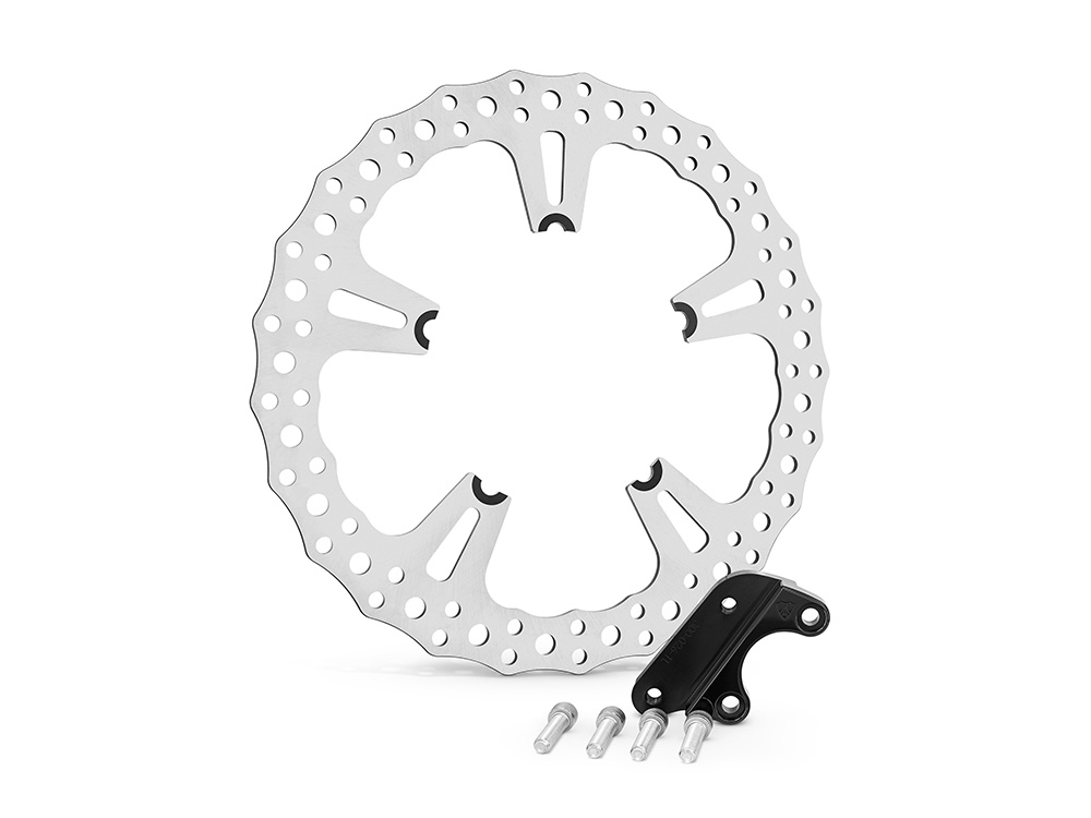 Arlen Ness 15in. Left & Right Hand Front Jagged Big Brake Disc Rotors. Fits V-Rod 2006-2017 with OEM Cast Wheel