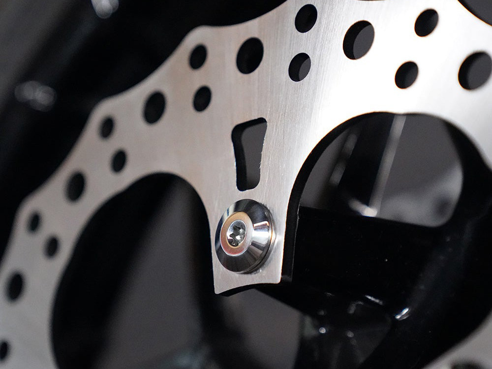 Arlen Ness Forged Front Brake Rotor Bolts – Stainless. Fits Most Touring 2014-2024 with Spoke Mounted Disc