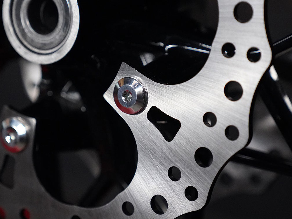 Arlen Ness Forged Front Brake Rotor Bolts – Stainless. Fits Most Touring 2014-2024 with Spoke Mounted Disc