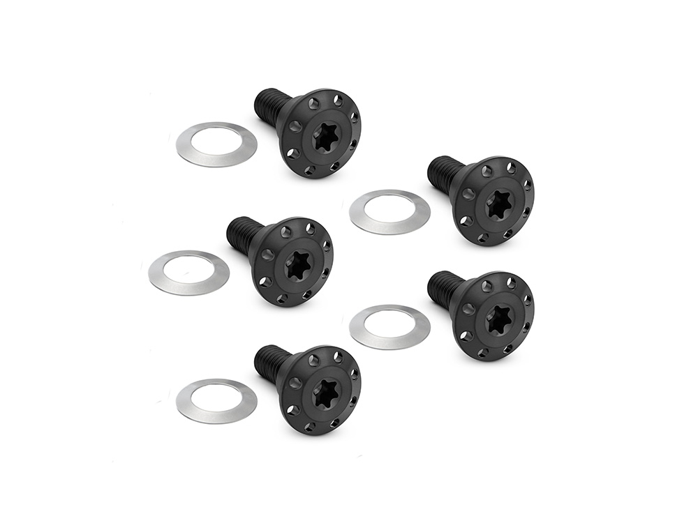 Arlen Ness Titanium Front Disc Rotor Bolts – Black. Fits Dyna 2006-2017 & V-Rod 2002-2017