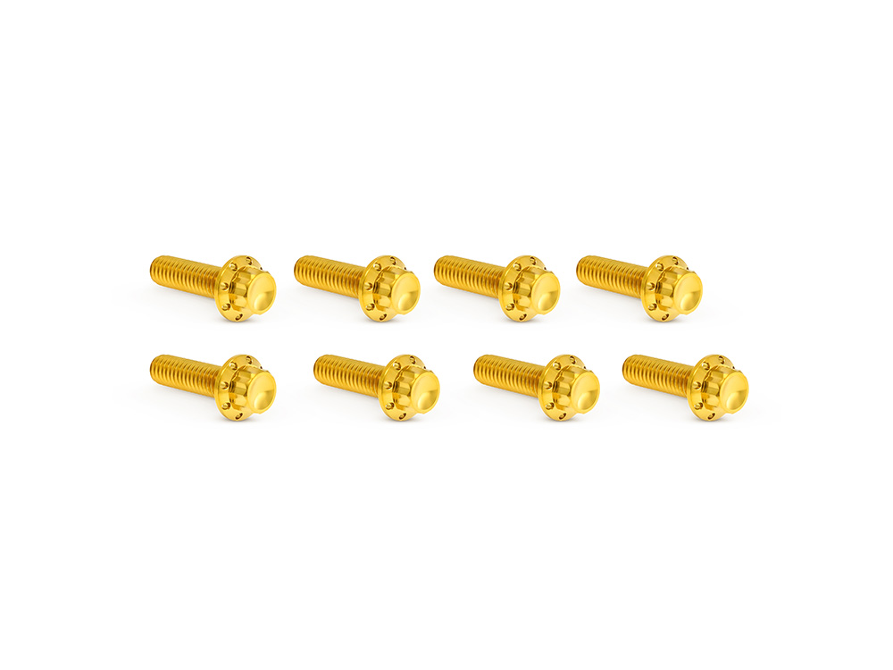 Arlen Ness Titanium 12-Point Tappet Cover Bolt Kit – Gold. Fits Softail 2000up, Touring 1999up & Dyna 1999-2017