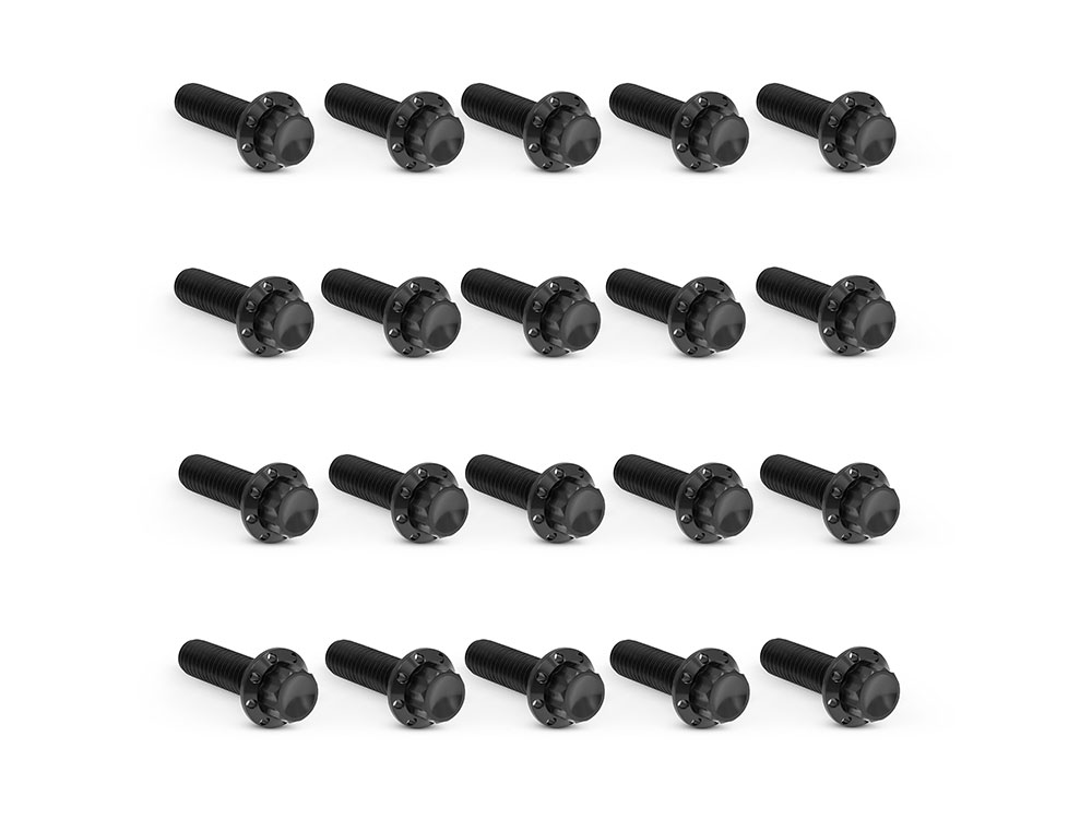 Arlen Ness Titanium 12-Point Rocker Cover Bolt Kit – Black. Fits Milwaukee-Eight 2017up