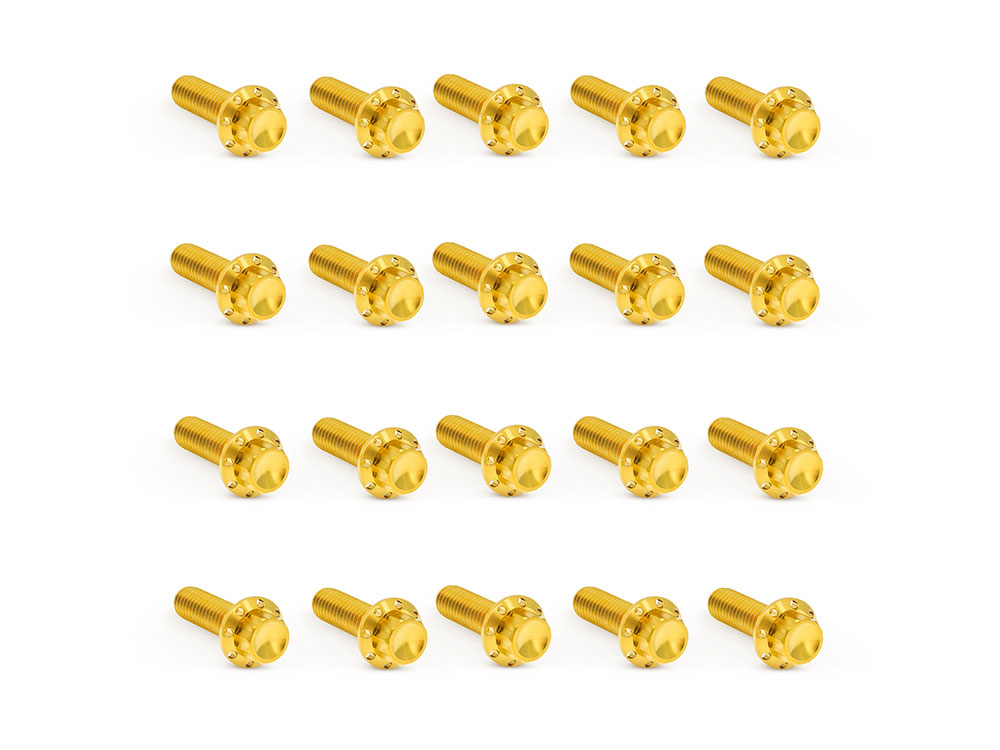 Arlen Ness Titanium 12-Point Rocker Cover Bolt Kit – Gold. Fits Milwaukee-Eight 2017up