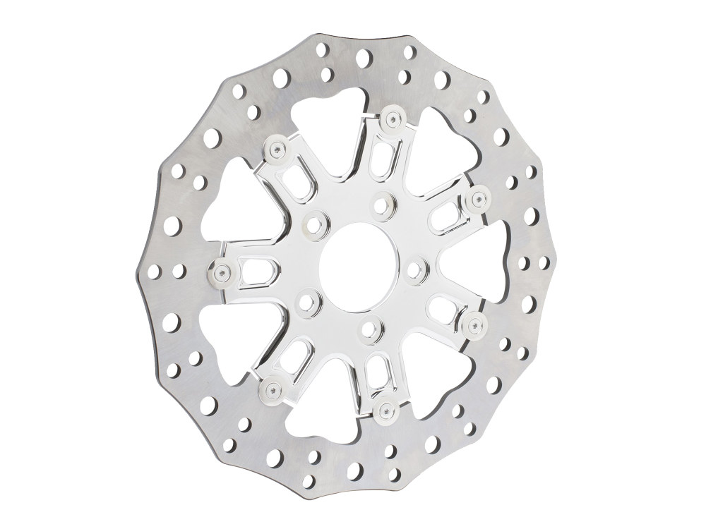 Arlen Ness 11.8in. Front 7-Valve Disc Rotor – Chrome. Fits Dyna 2006-2017, Softail 2015up, Sportster 2014-2021 & Some Touring 2008up.