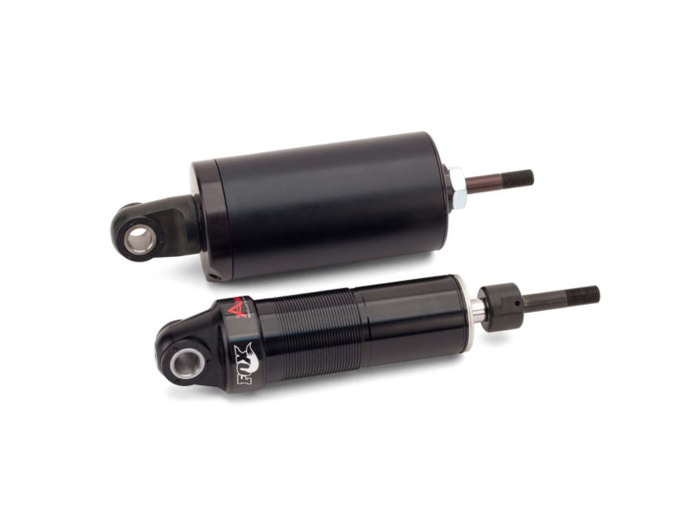 Arnott Motorcycle Air Suspension Rear Air Shock Absorbers – Black with Chrome Handlebar Switch. Fits Softail 2001-2017.