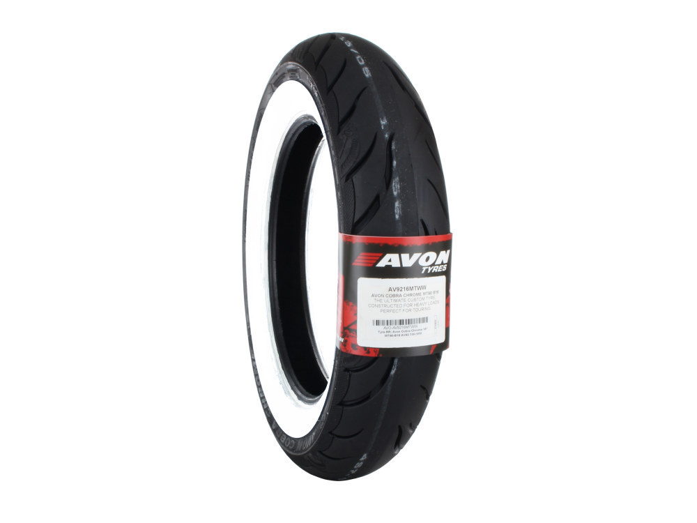 Avon Tyres Avon Cobra Chrome 16in. Whitewall Rear Tyre. MT90-B16 AV92 74H WW.