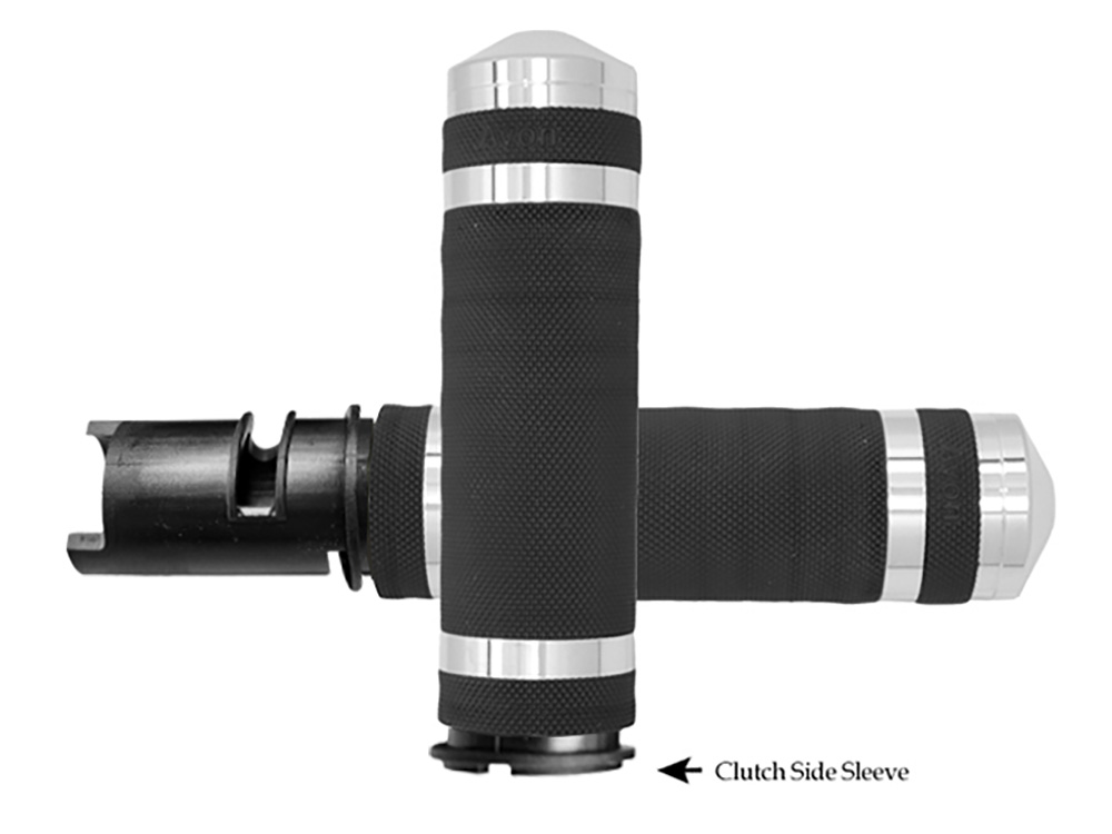 Avon Grips Air Cushion Super Sport Handgrips – Chrome. Fits CVO Touring 2023up, Street Glide & Road Glide 2024up, Touring 2025up & Softail 2025up