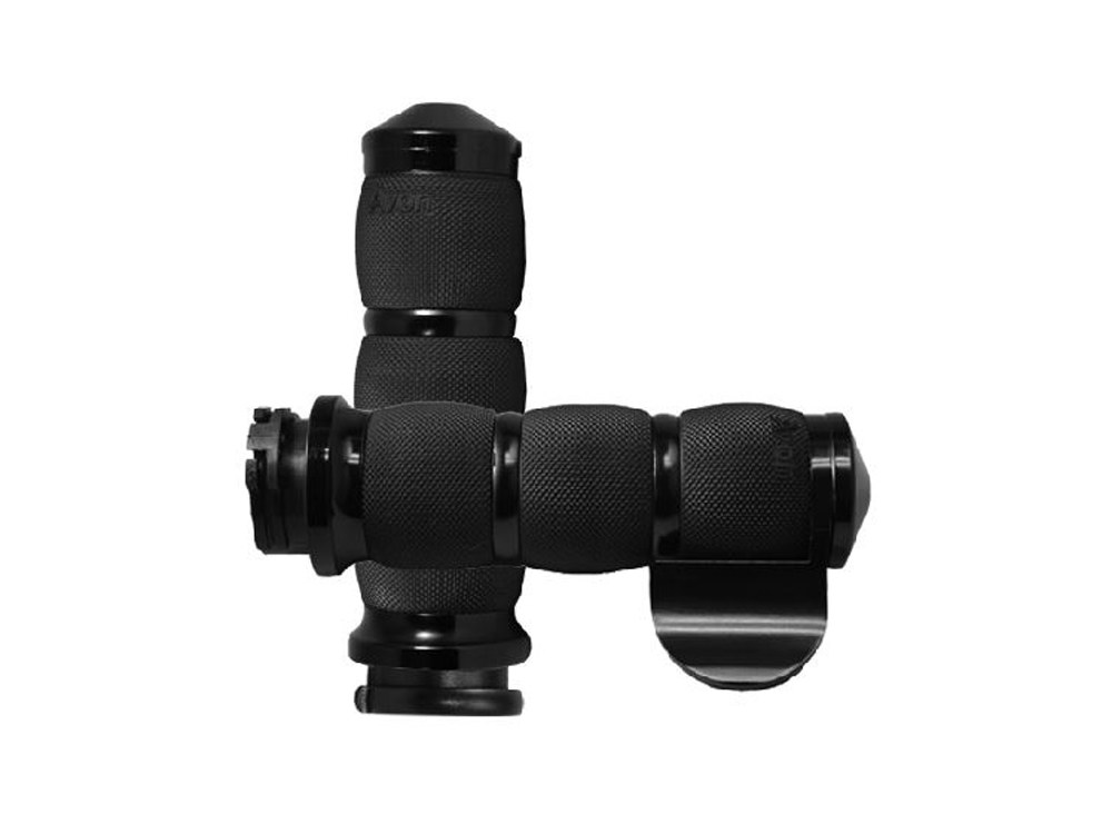 Avon Grips Air Cushion Handgrips with Throttle Boss – Black. Fits H-D with Throttle Cable.