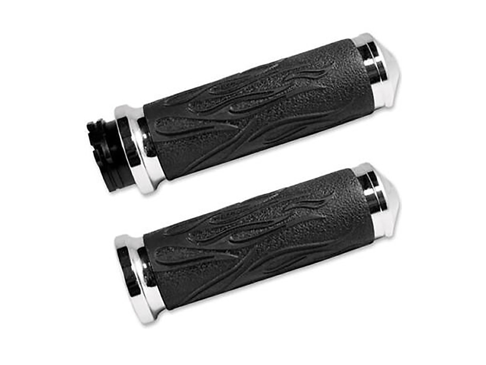 Handgrips; Cable, Flame Chr