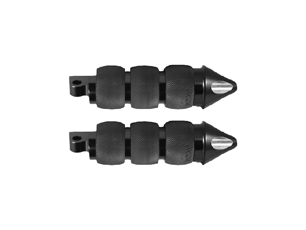 Avon Grips Spike Air Cushion Footpegs – Black. Fits H-D.