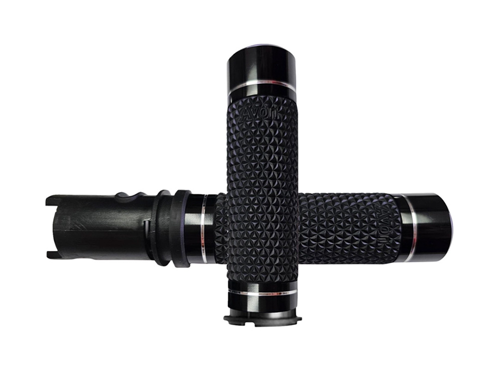 Avon Grips K25 Handgrips – Black. Fits CVO Touring 2023up, Street Glide & Road Glide 2024up, Touring 2025up & Softail 2025up