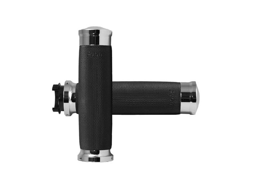 Avon Grips Custom Contour Handgrips – Chrome. Fits Various Metric Models.