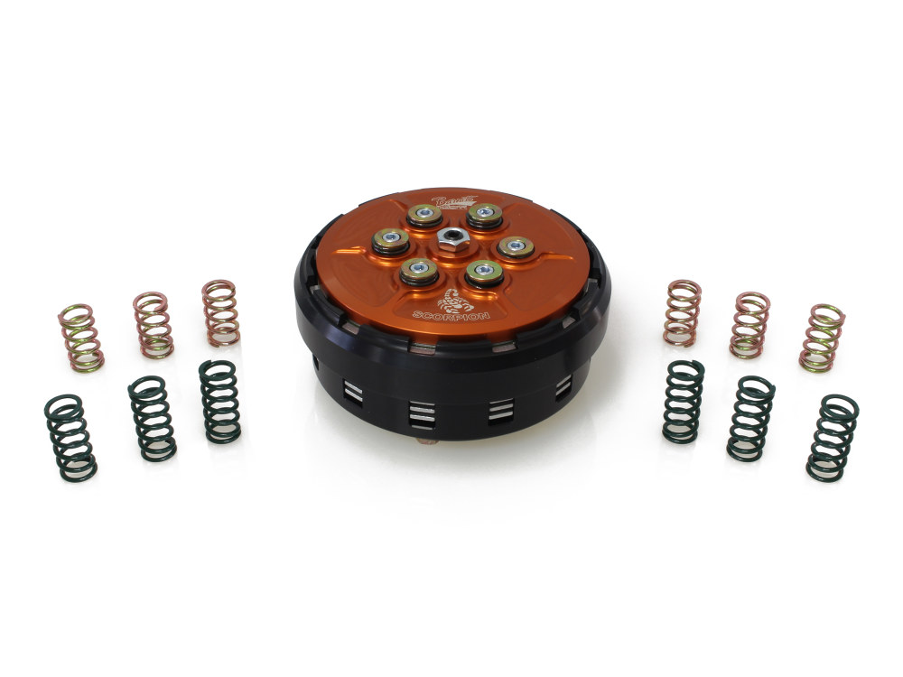 Barnett CLUTCHES Complete Scorpion Billet Clutch with Basket. Fits 6sp Twin Cam 2007-2017 With Cable Clutch.