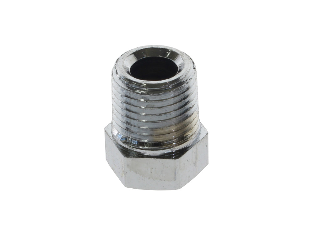 Bender Cycle Pipe Plug – Chrome. Fits Oil Line with 1/8in. NPT Female Thread.
