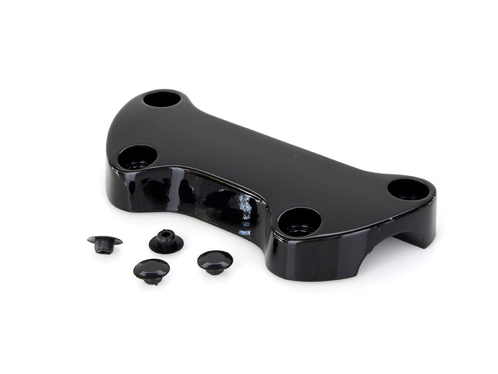 Rollies Speed Shop Plain Handlebar Top Clamp – Black. Fits HD Big Twin 1974up and Sportster 1974-2021.