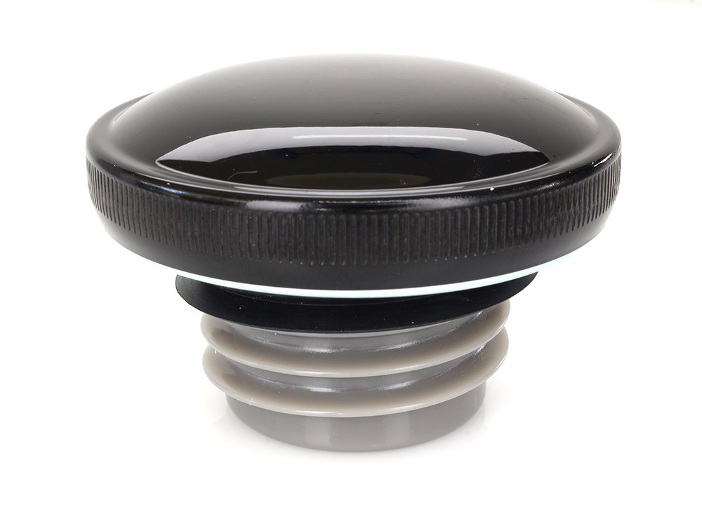 Rollies Speed Shop Right Hand Vented Screw-In Fuel Cap – Gloss Black. Fits H-D Big Twin 1996up & Sportster 1996-2021.