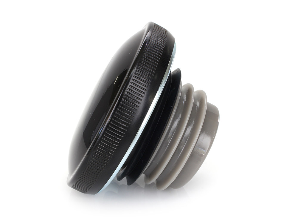 Rollies Speed Shop Right Hand Vented Screw-In Fuel Cap – Gloss Black. Fits H-D Big Twin 1996up & Sportster 1996-2021.