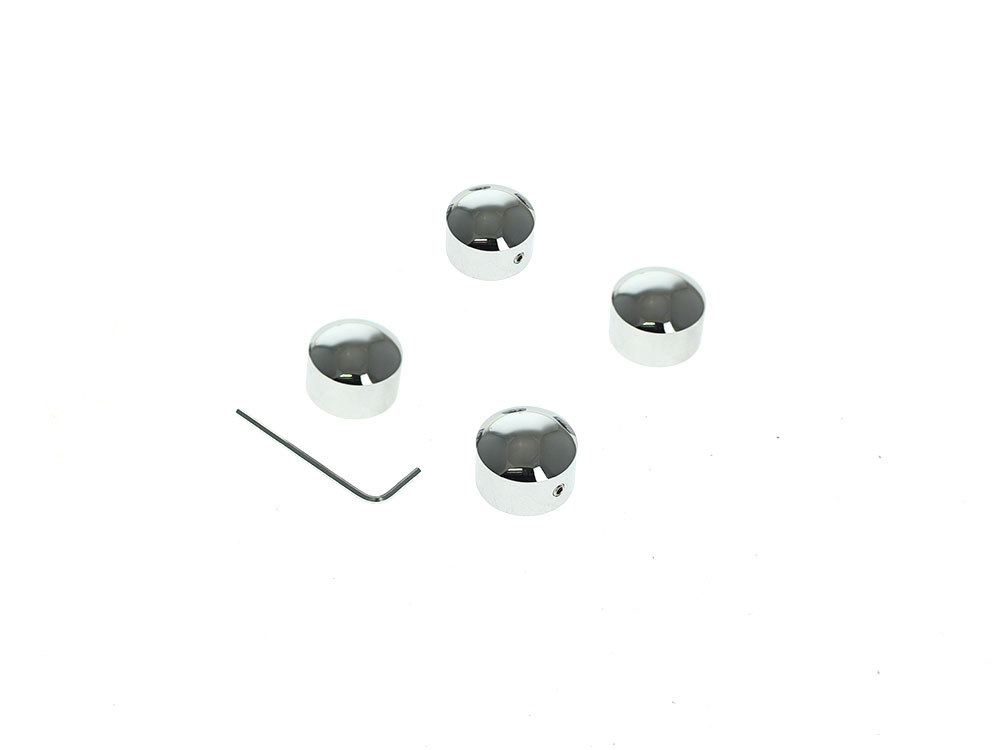 Rollies Speed Shop Smooth Head Bolt Covers – Chrome. Fits Big Twin 1985-2017 & Sportster 1986-2021.