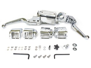 Rollies Speed Shop Handlebar Control Kit – Chrome. Fits Big Twin & Sportster 1982-1995 Models with Dual Disc Rotors. Rollies Speed Shop Handlebar Control Kit – Chrome. Fits Big Twin & Sportster 1982-1995 Models with Dual Disc Rotors.