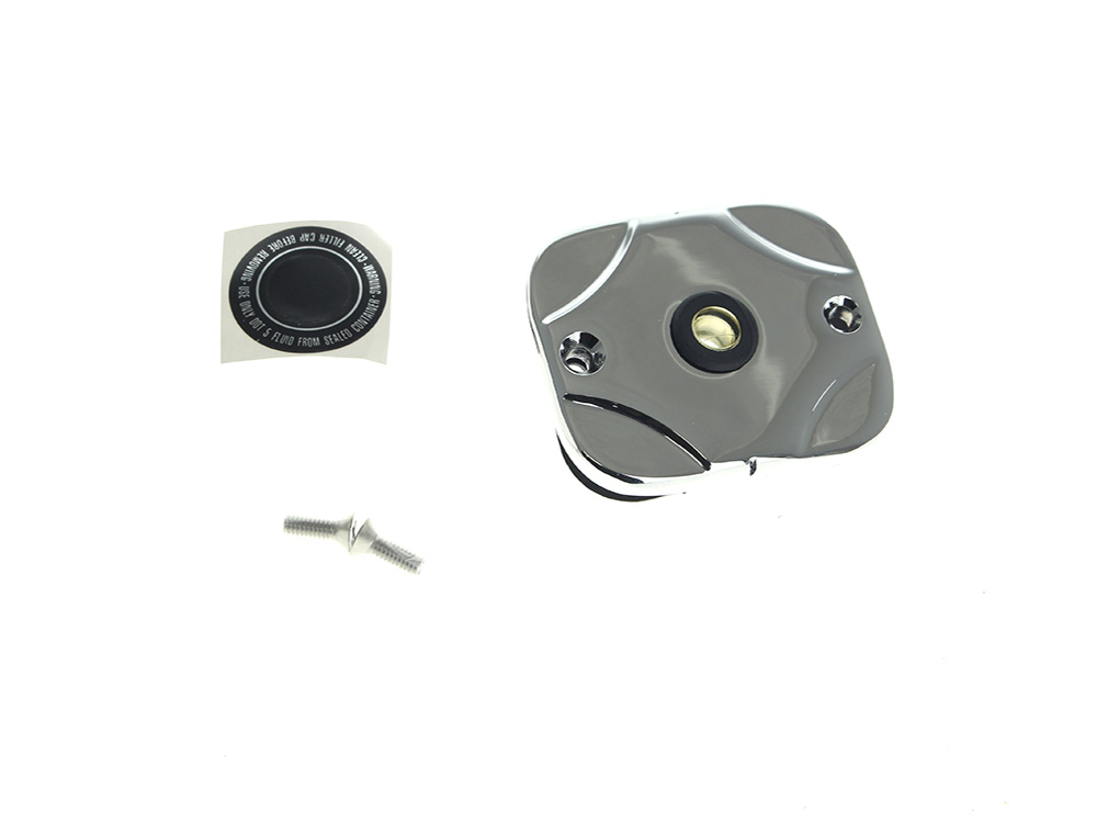 Rollies Speed Shop Front Master Cylinder Cap with Sight Glass – Chrome. Fits Big Twin & Sportster 1996-2005.