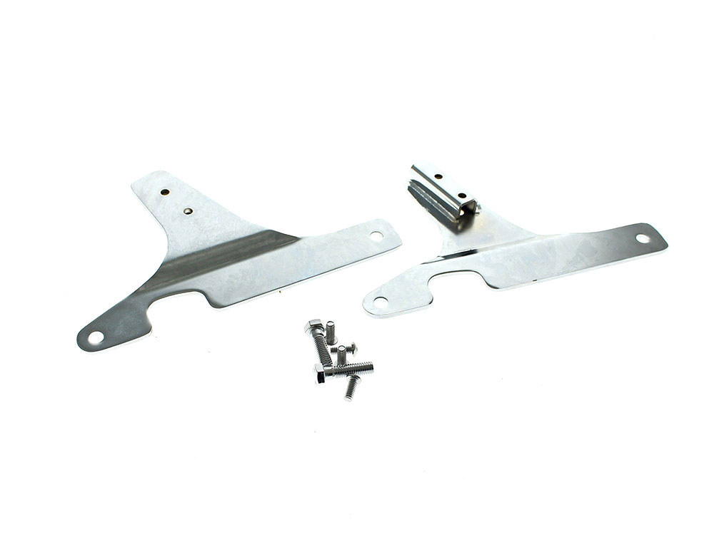 Rollies Speed Shop Sissy Bar Side Straps – Chrome. Fits FX Softail 1984-1999 & FXWG 1980-1986