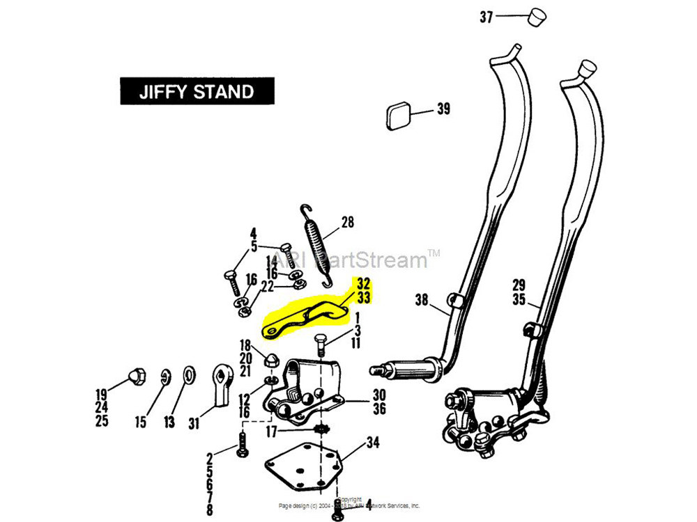 Rollies Speed Shop Jiffy Stand Spring Plate – Chrome. Fits Big Twin 1936-1985.