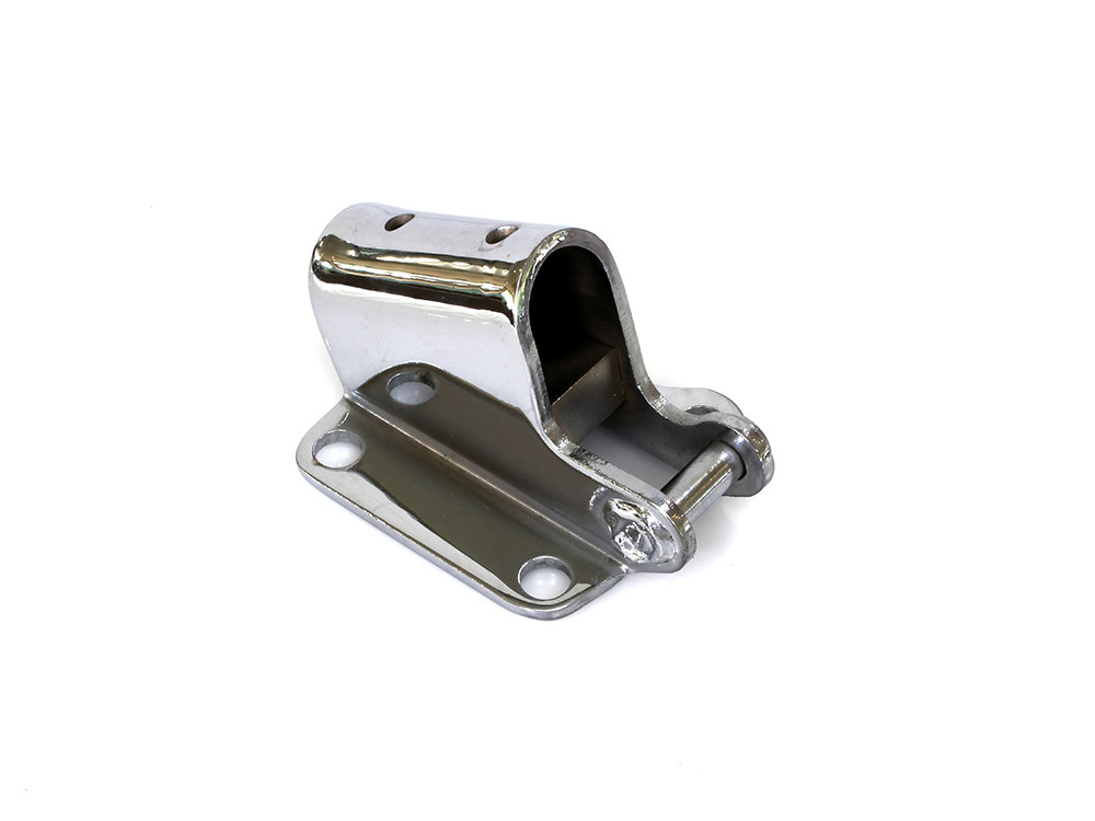 Rollies Speed Shop Jiffy Stand Bracket – Chrome. Fits 4Spd Big Twin 1936-1985 & Touring 2009up Models with After Market Controls.