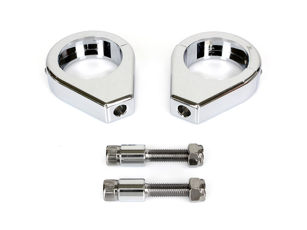 Rollies Speed Shop 41mm Forks Turn Signal Clamps – Chrome.