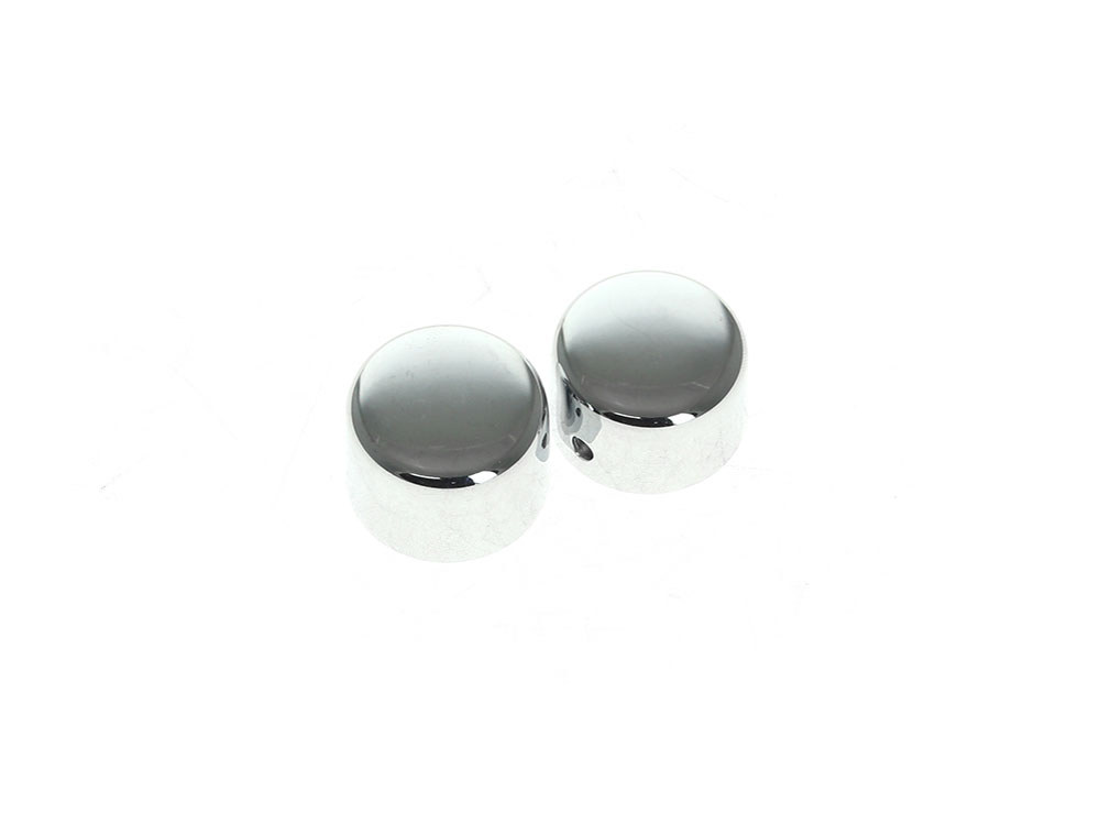 Rollies Speed Shop Front Axle Caps – Chrome. Fits Softail 1984-2006, Dyna 1991-2003, Touring 1980-1999, Sportster 1988-2007, FXR 1982-1994 & FXWG 1980-1986