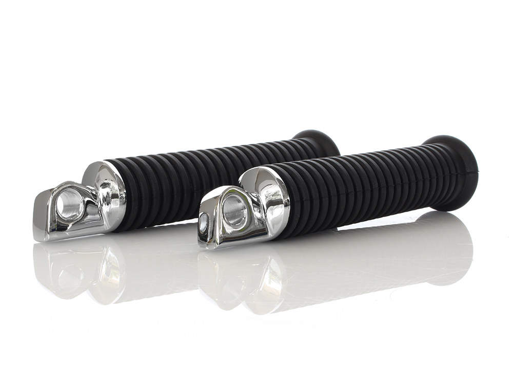 Rollies Speed Shop Extended Footpegs with Black Rubber & Male Mount.