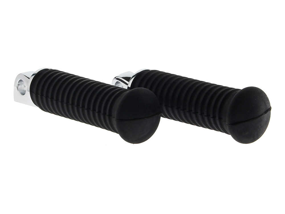 Rollies Speed Shop Footpegs with Black Rubber & Male Mount.