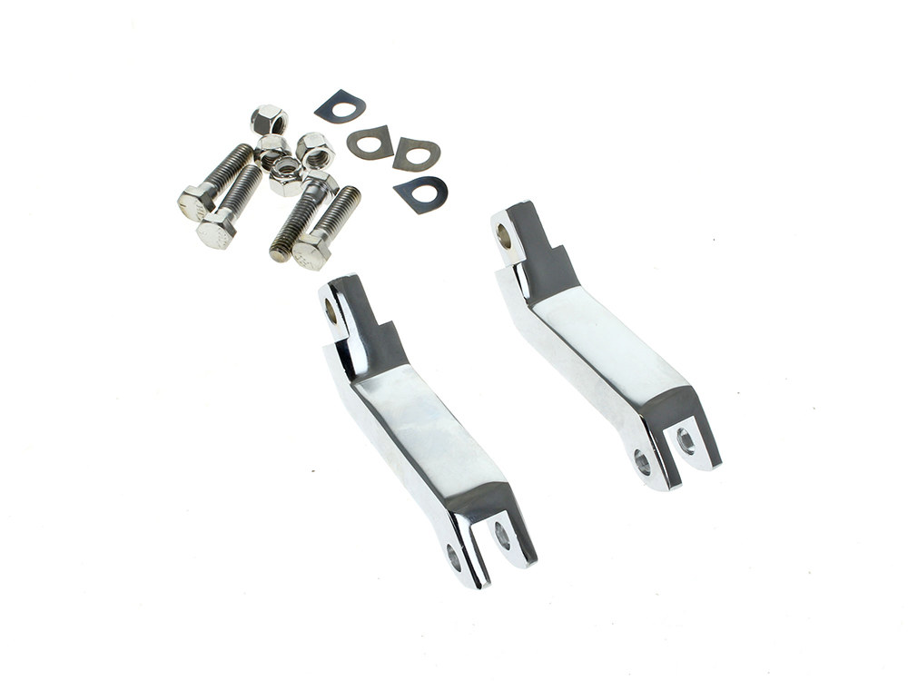 Rollies Speed Shop 3-1/2in. Male Footpeg Extensions – Chrome. Fits Softail & Dyna Models with Forward Controls