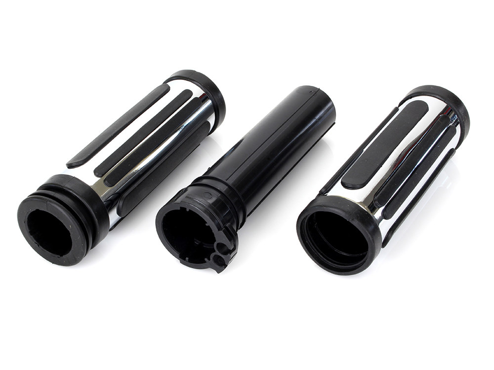 Handgrips; Chr & Rubber %2796up