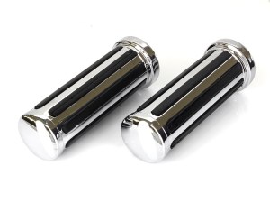 Rollies Speed Shop Rail Style Handgrips – Chrome. Fits H-D with Throttle Cable. Rollies Speed Shop Rail Style Handgrips – Chrome. Fits H-D with Throttle Cable.