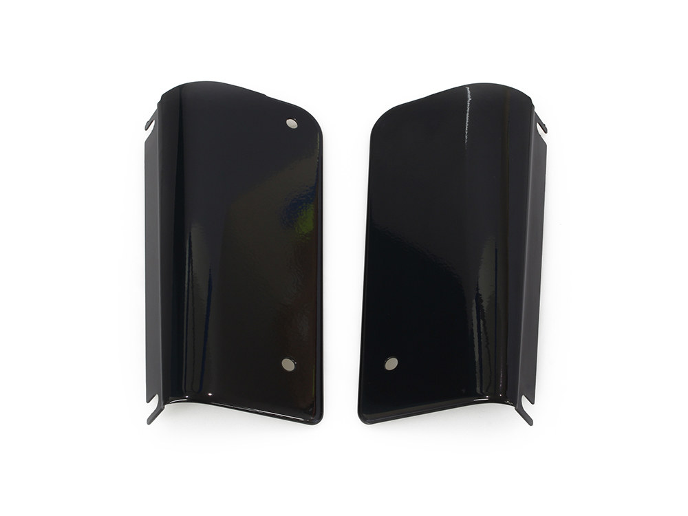 Rollies Speed Shop Headlight Tins – Gloss Black. Fits FL Softail 1986-2017.