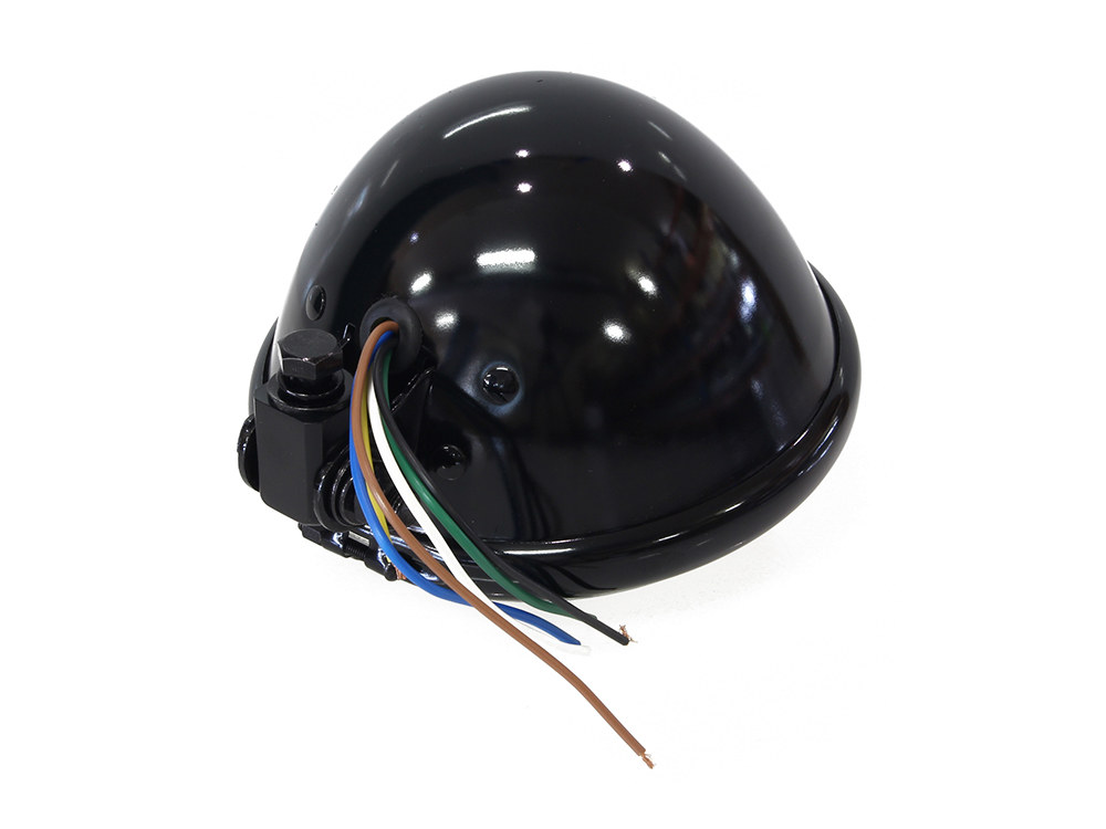 Rollies Speed Shop 5-3/4in. Batz Style Headlight with Bottom Mount – Black.